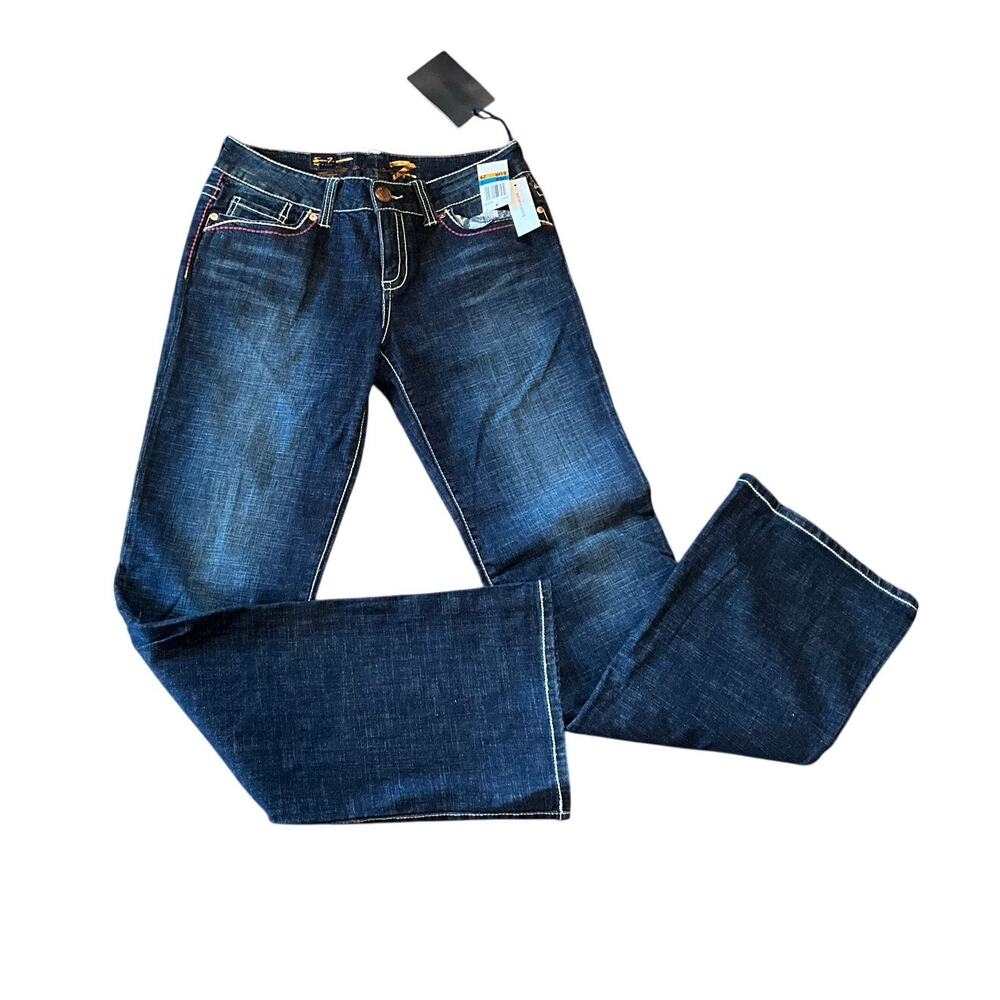 Seven 7 Premium Jeans Bootcut Stretch Denim Dark Wash Blue Womens Size‎ 9/29 NWT